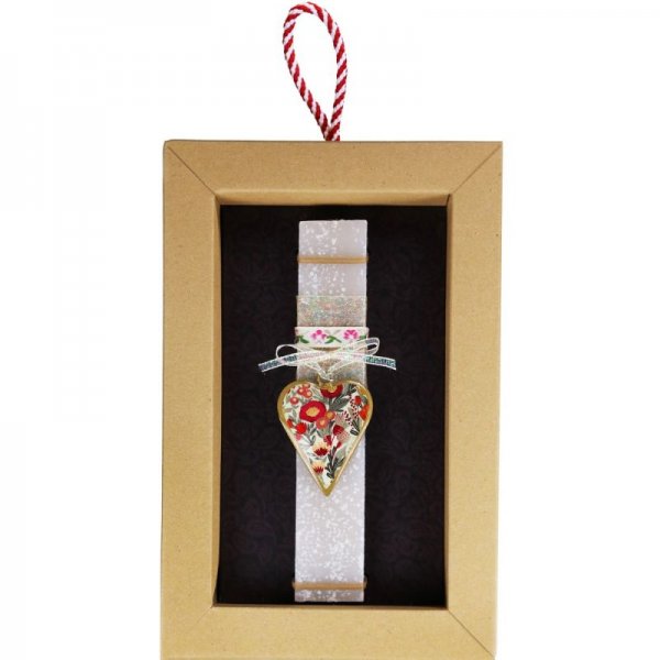 Λαμπάδα Καρδιά φλοράλ μικρή...