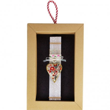 Λαμπάδα Καρδιά φλοράλ μικρή...