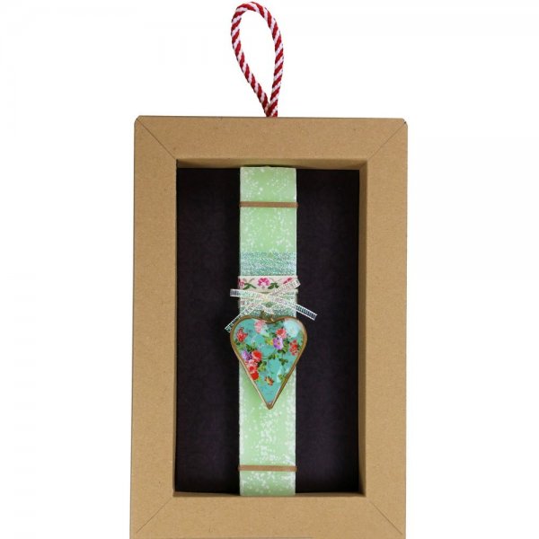 Λαμπάδα Καρδιά φλοράλ μικρή...