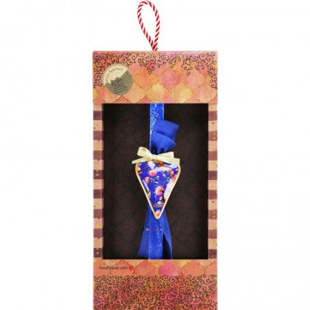 Λαμπάδα Καρδιά φλοράλ - Μπλε