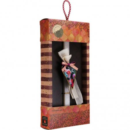 Λαμπάδα Καρδιά φλοράλ - Μαύρη